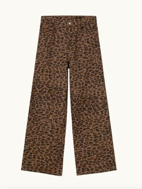 Tiny Big Sister Animal Print Berta Long Denim Pants